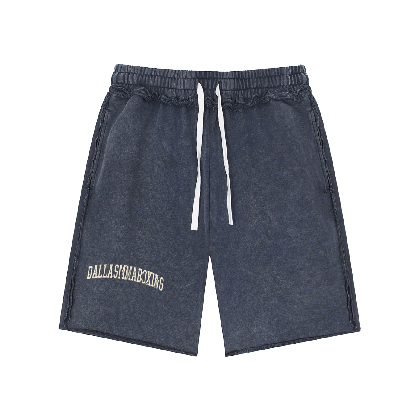Unisex Mineral Wash Raw Edge Shorts