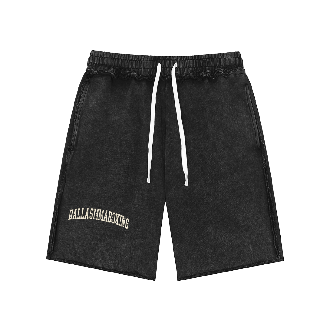 Unisex Mineral Wash Raw Edge Shorts