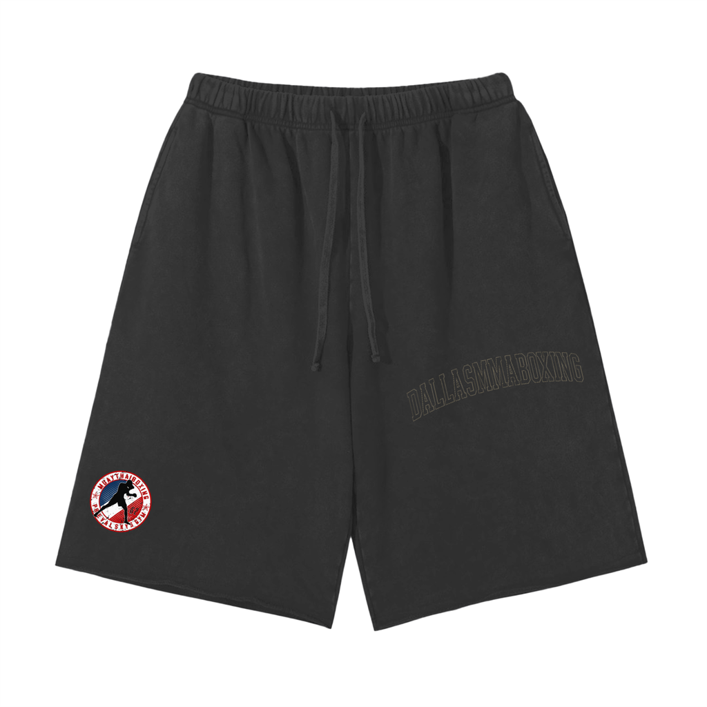 Snow Washed Raw Hem Shorts
